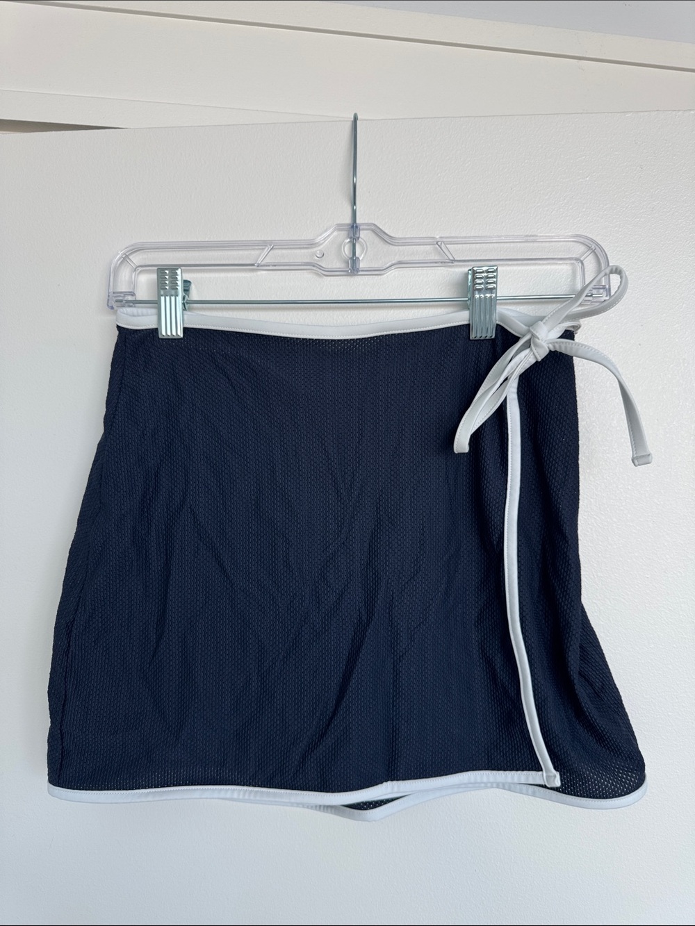 NWT Onia Navy Mini Wrap Skirt / Cover-up with White Trim